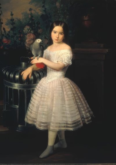 Portret van Rafaela Flores Calderón als kind door Antonio María Esquivel